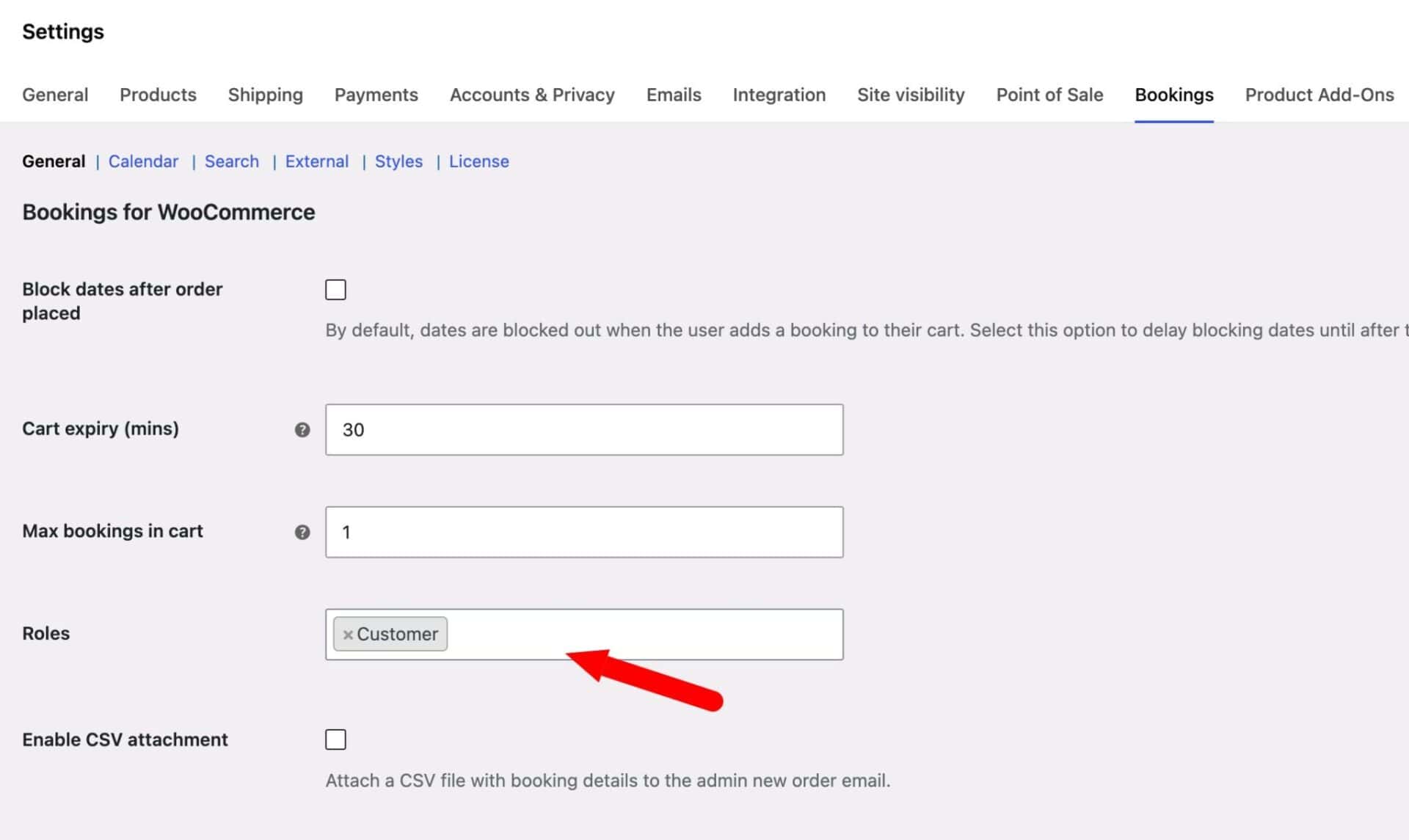 WooCommerce bookings role-based pricing