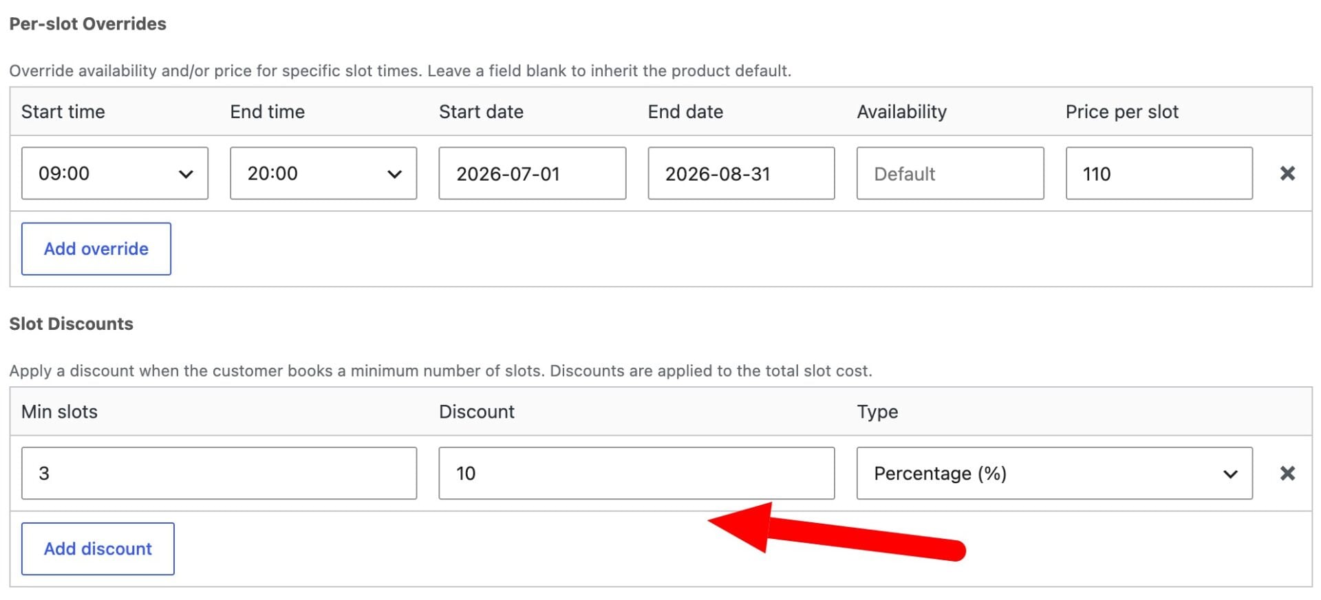 Apply discounts based on the number of appointments booked