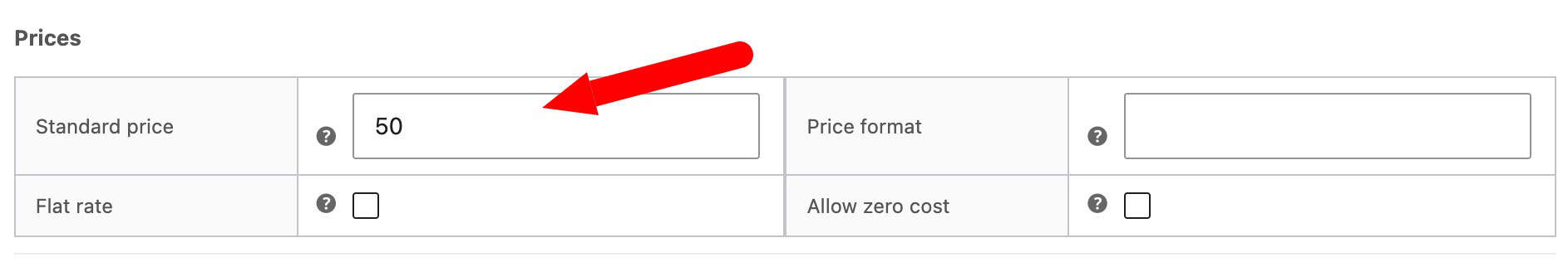 Price setting in bookable product