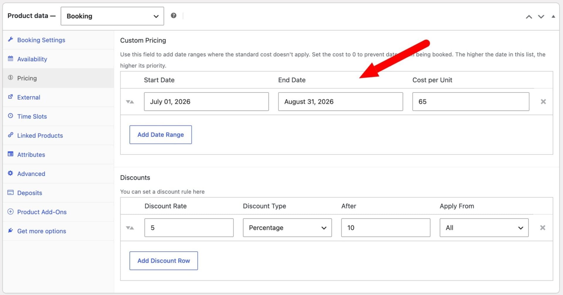 Seasonal pricing for WooCommerce bookings