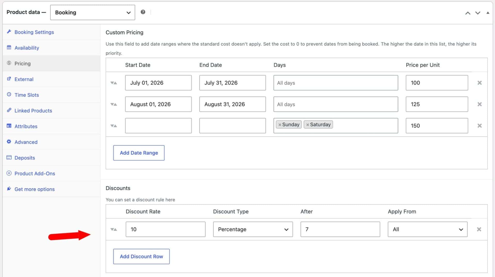 Discounts for WooCommerce bookings