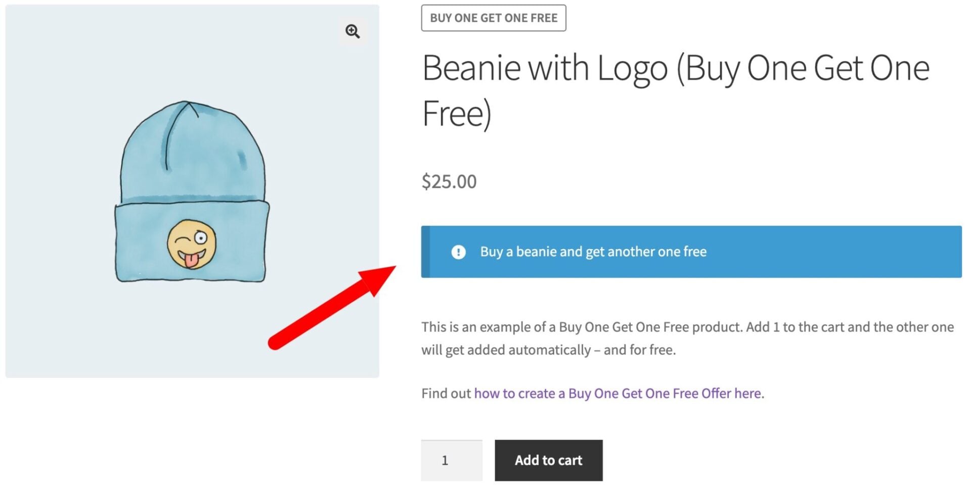 Cart notice to inform the customer of a pricing offer