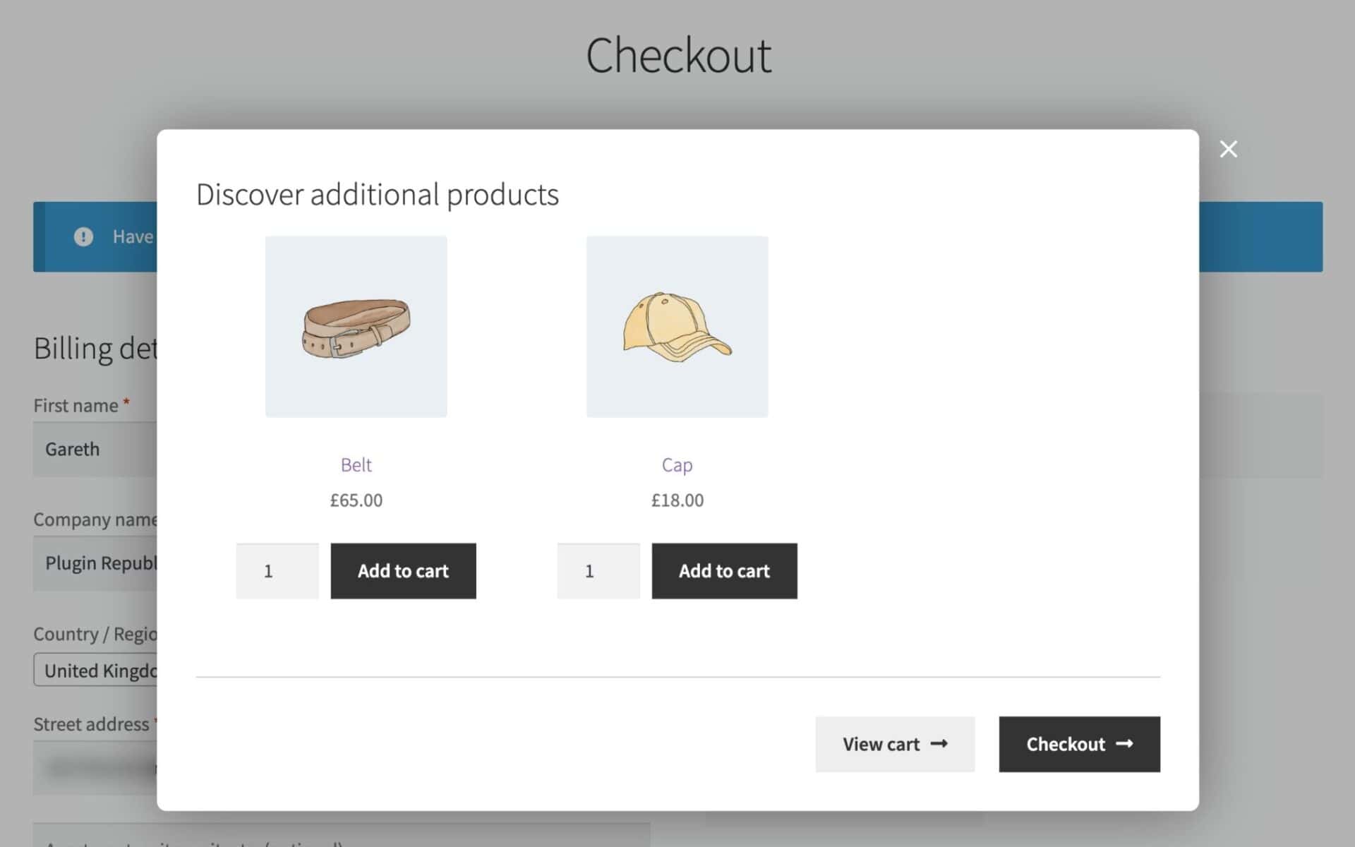 Upsell at WooCommerce checkout