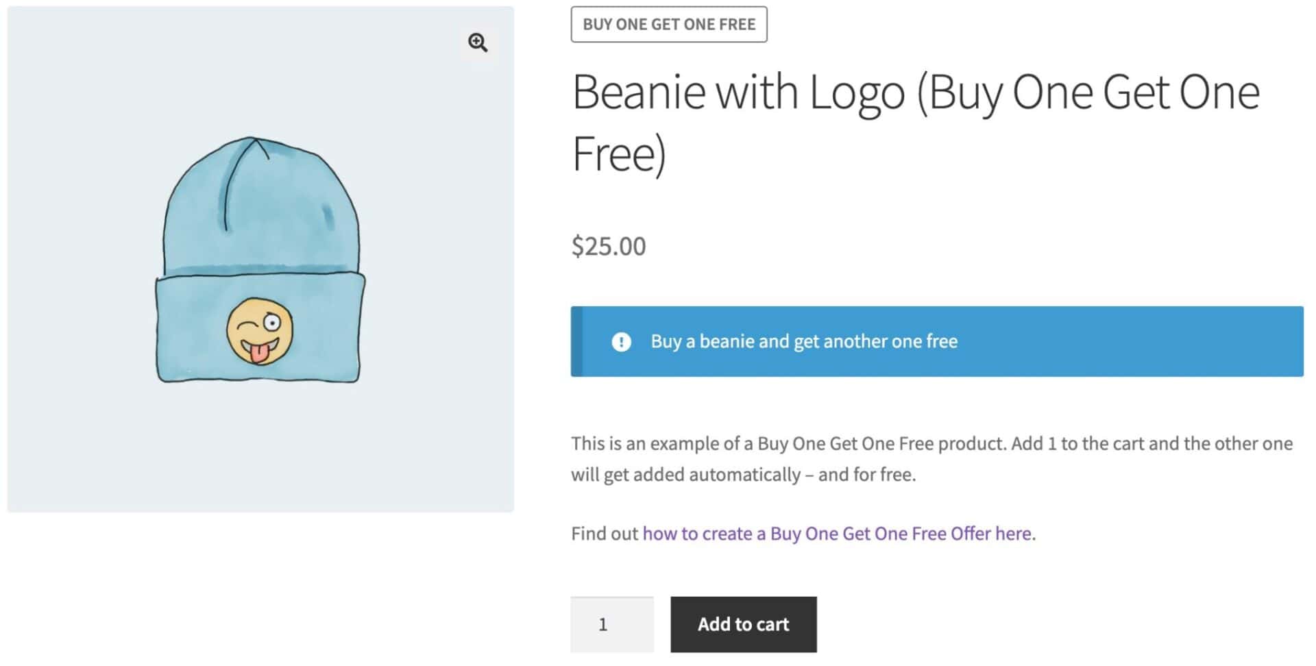 WooCommerce buy one get one free