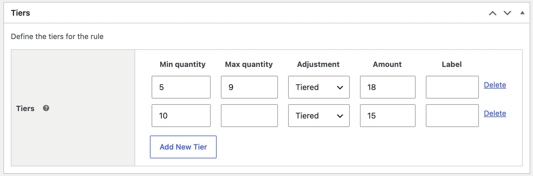 WooCommerce tiered pricing setting