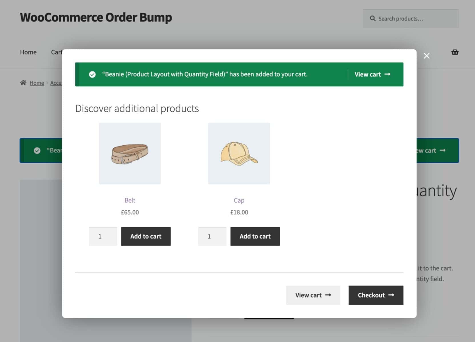 WooCommerce order bump upsell