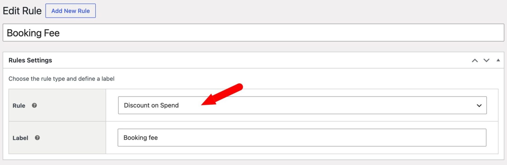 WooCommerce booking fee rule type