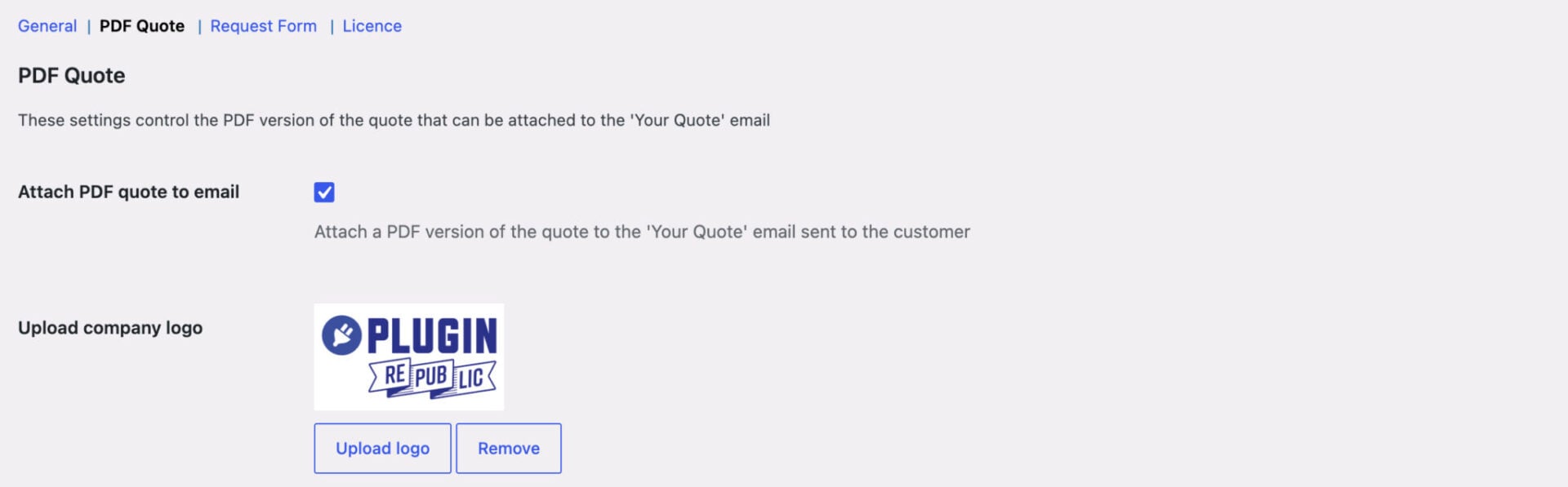 Enable PDF quotes