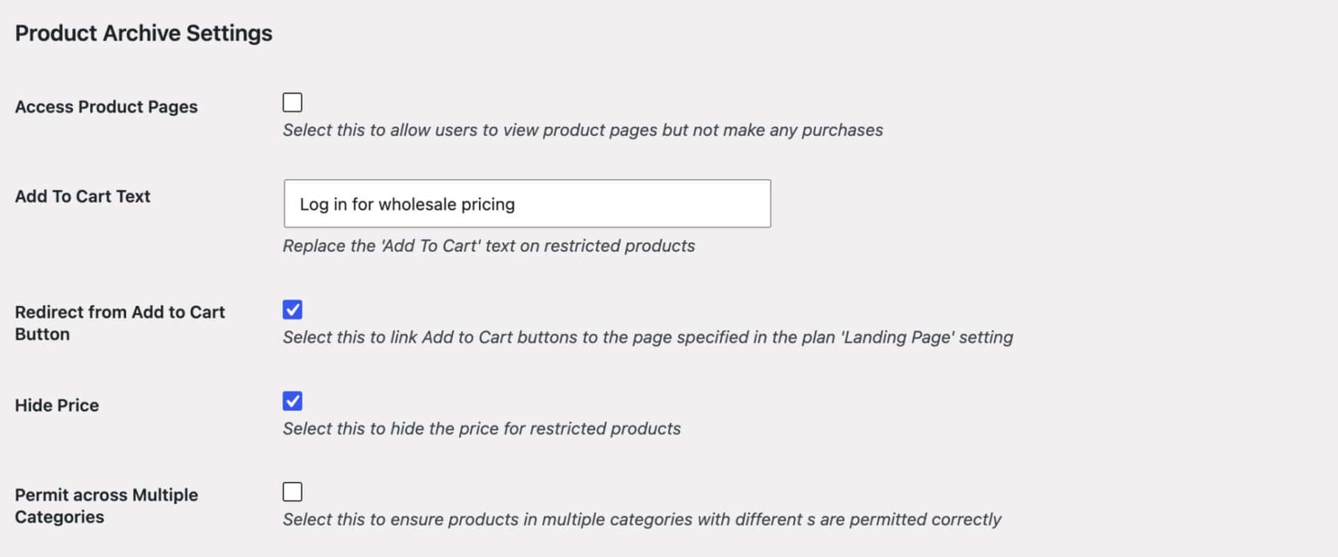 Hide prices for non-B2B customers in stationery store