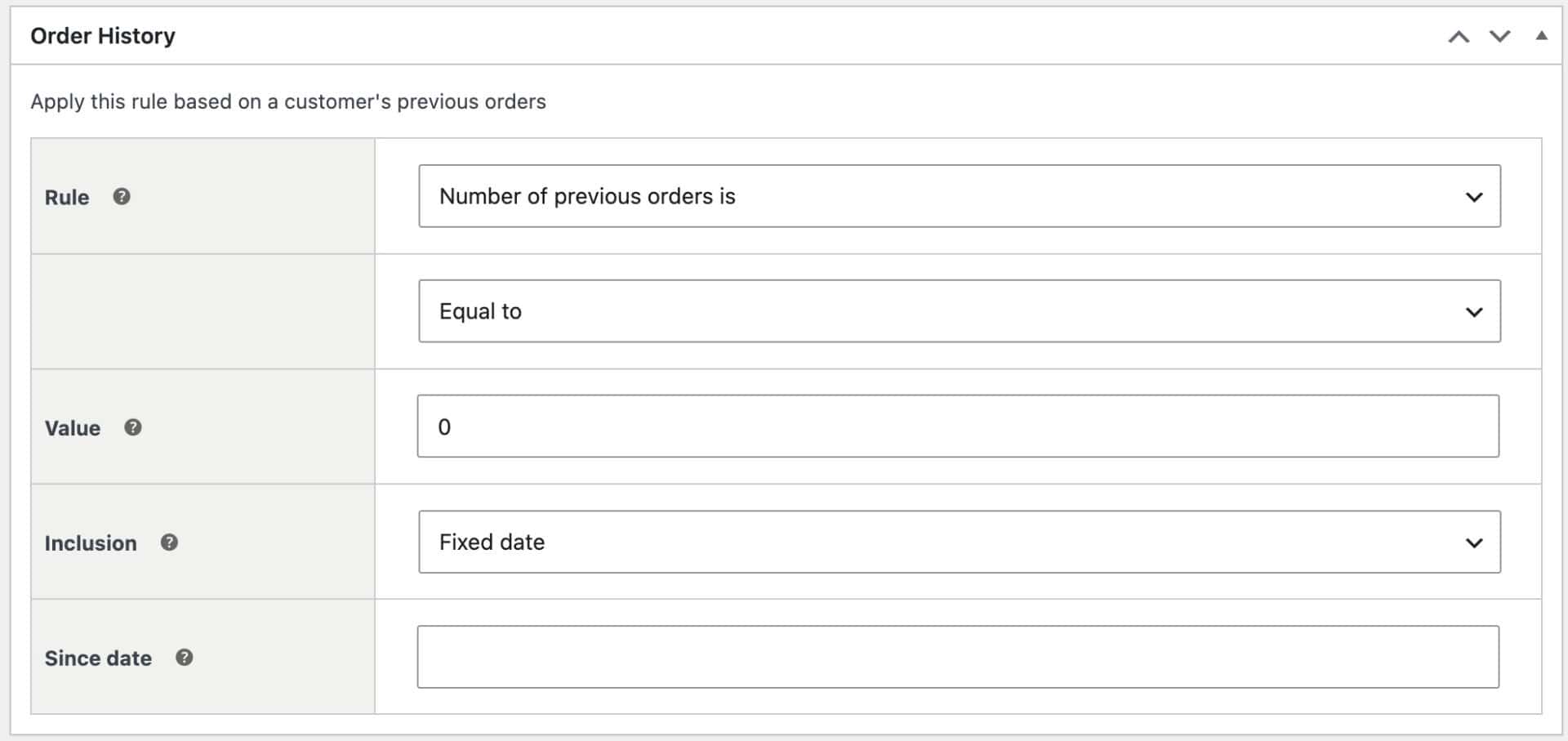 Discount on first order settings