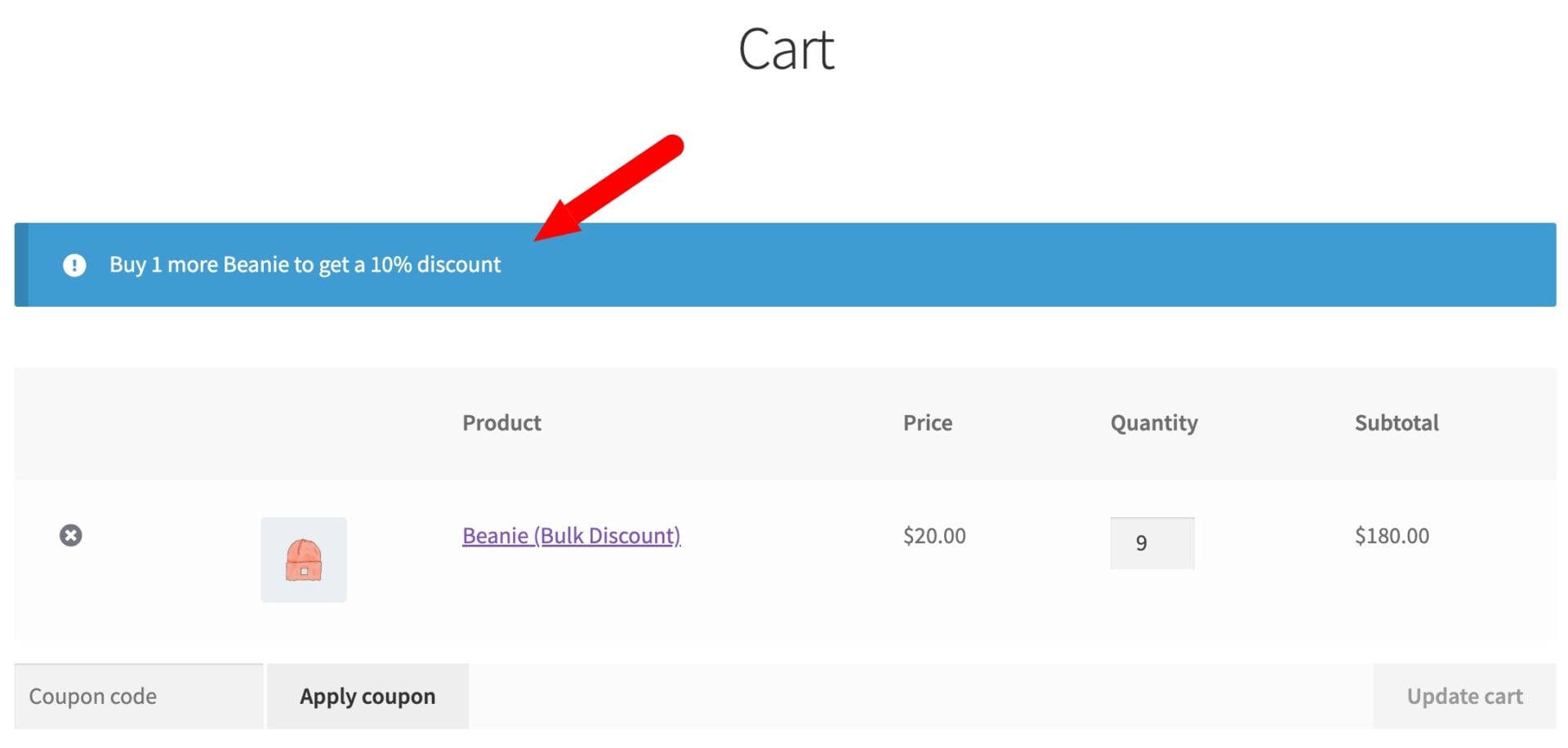 Incentivize customers with notices