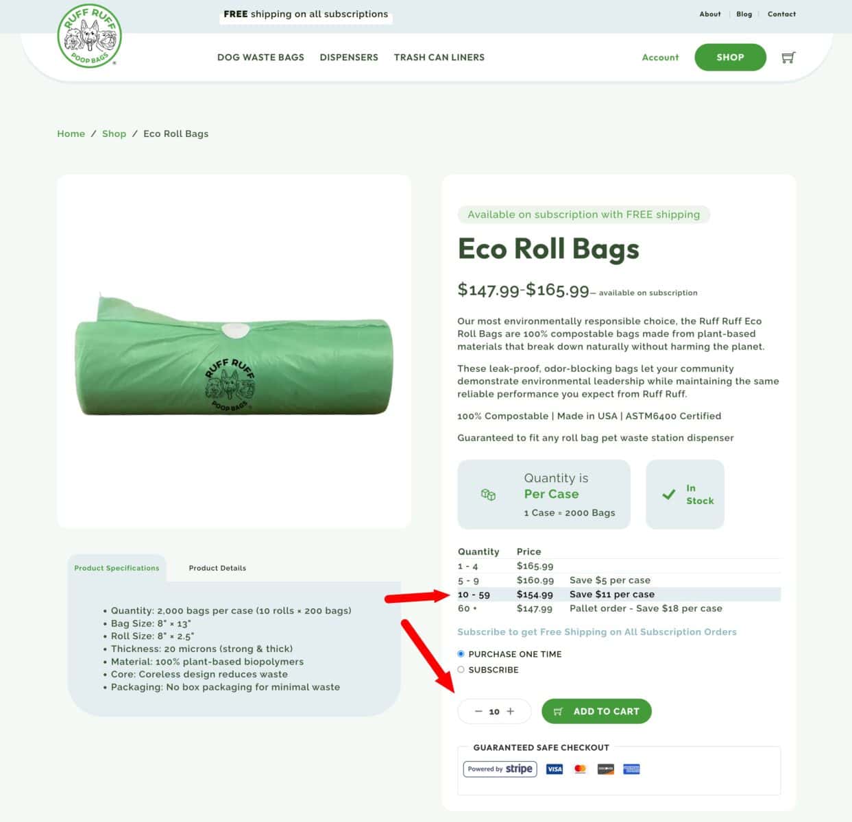 Bulk pricing table on WooCommerce B2B site