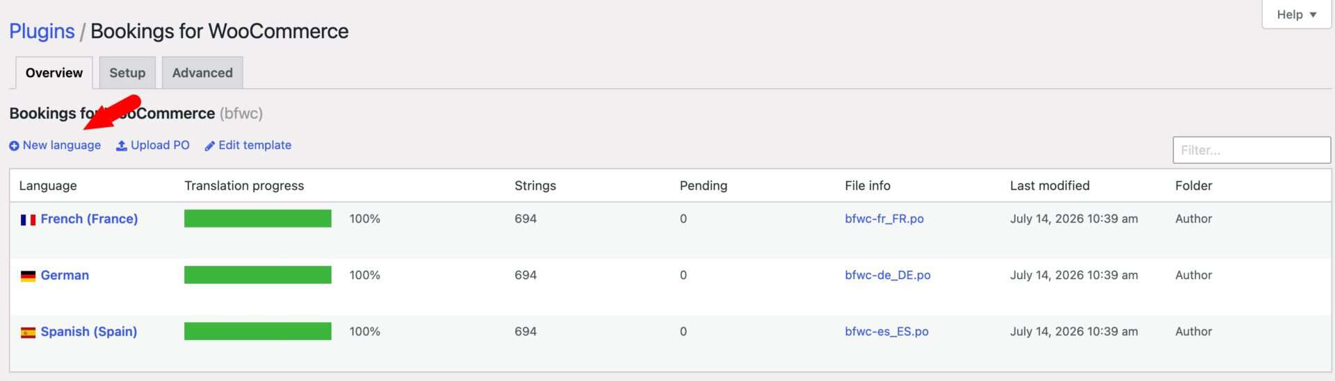 Plugins list for Loco Translate and Bookings for WooCommerce