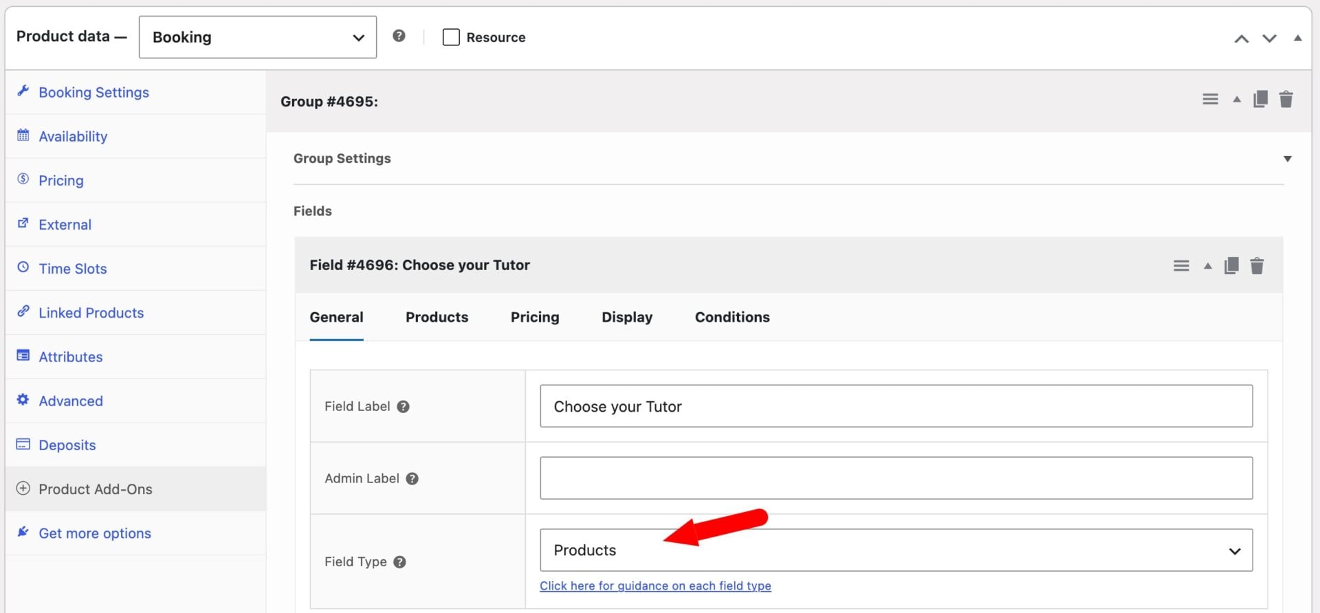 Child product field in Add-Ons Ultimate
