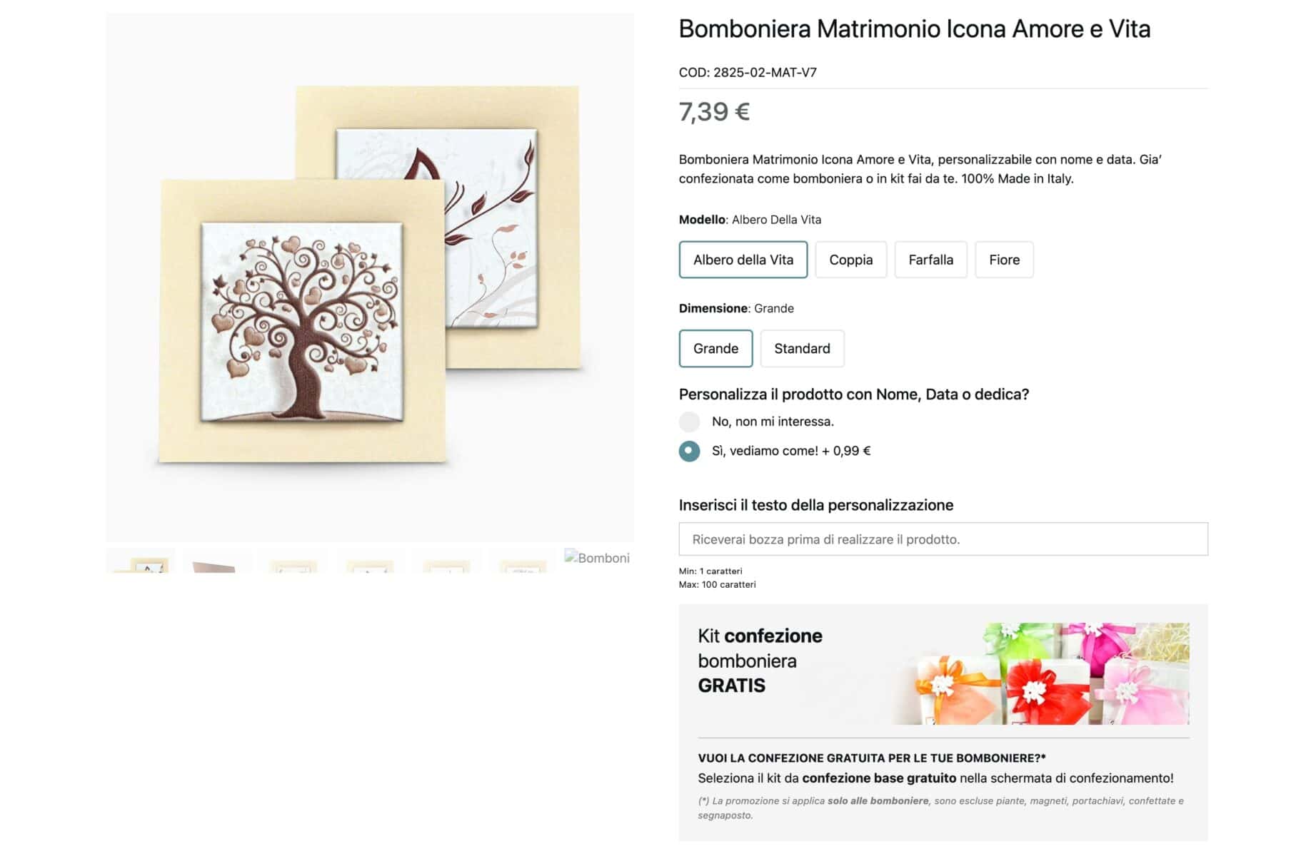 Example of personalized wedding favor icons