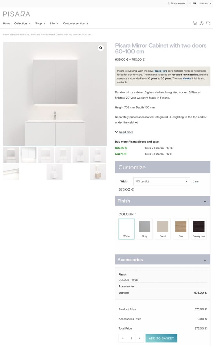 Pisara custom bathroom furniture