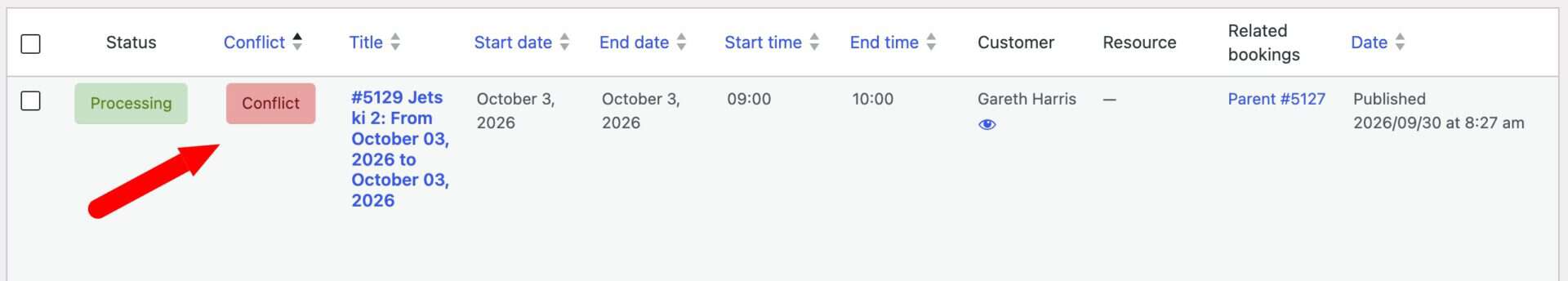 Bookable products with possible conflicts