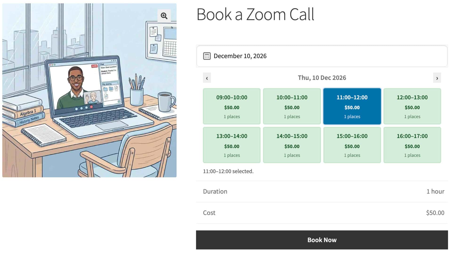 Schedule Zoom call with Bookings for WooCommerce