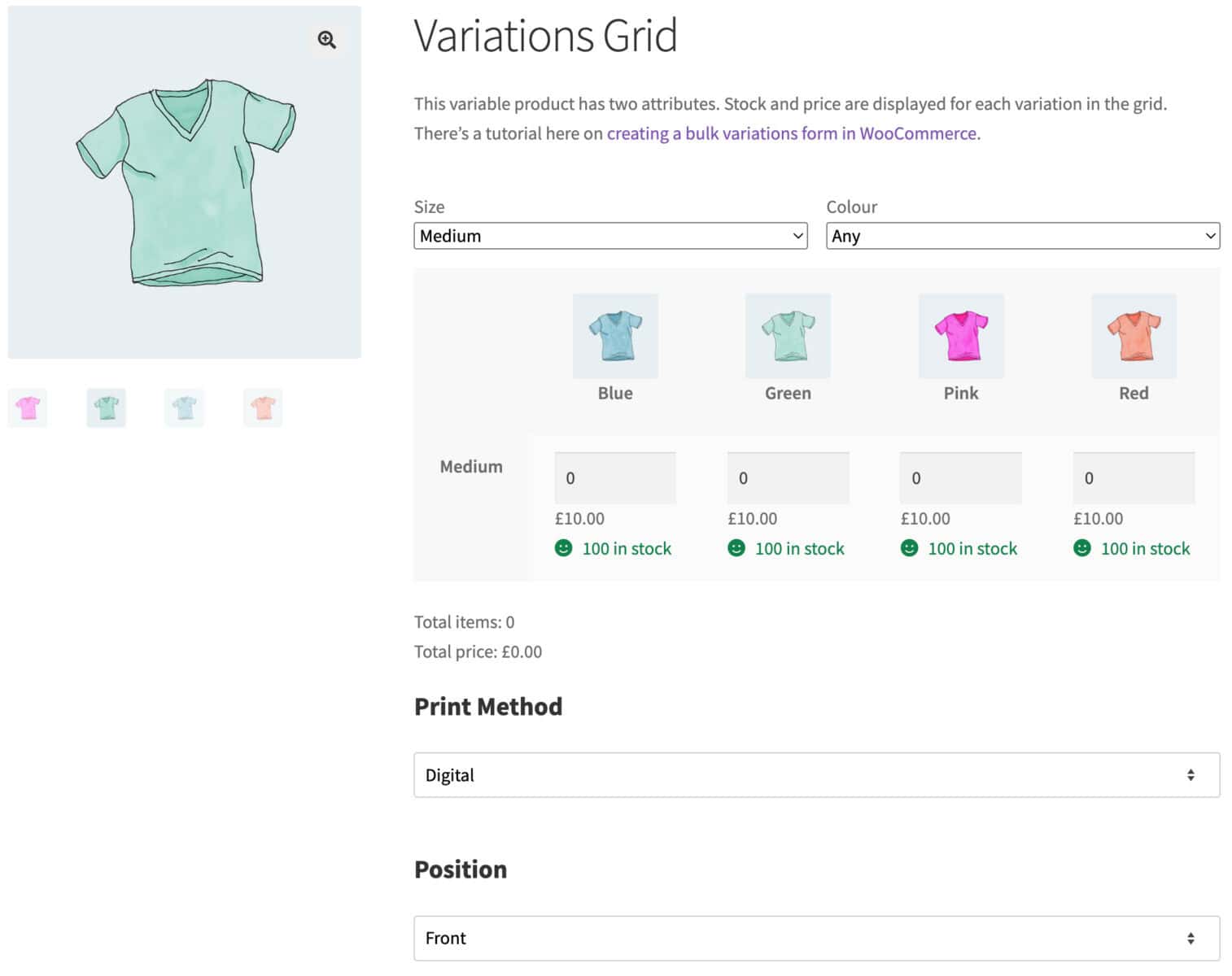 Bulk variations with product add-on fields