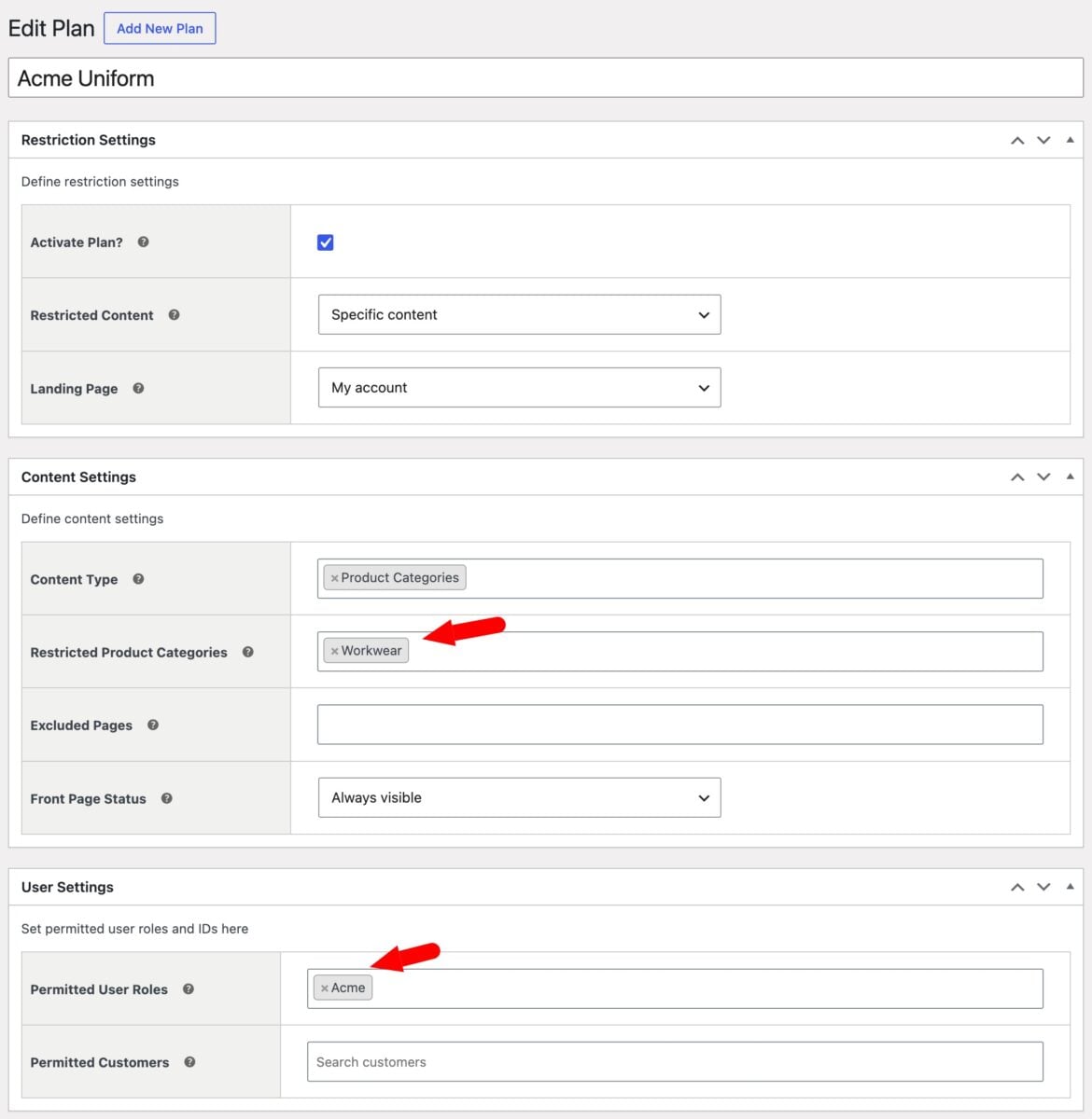 Membership rule plan for workwear and uniform ordering portal