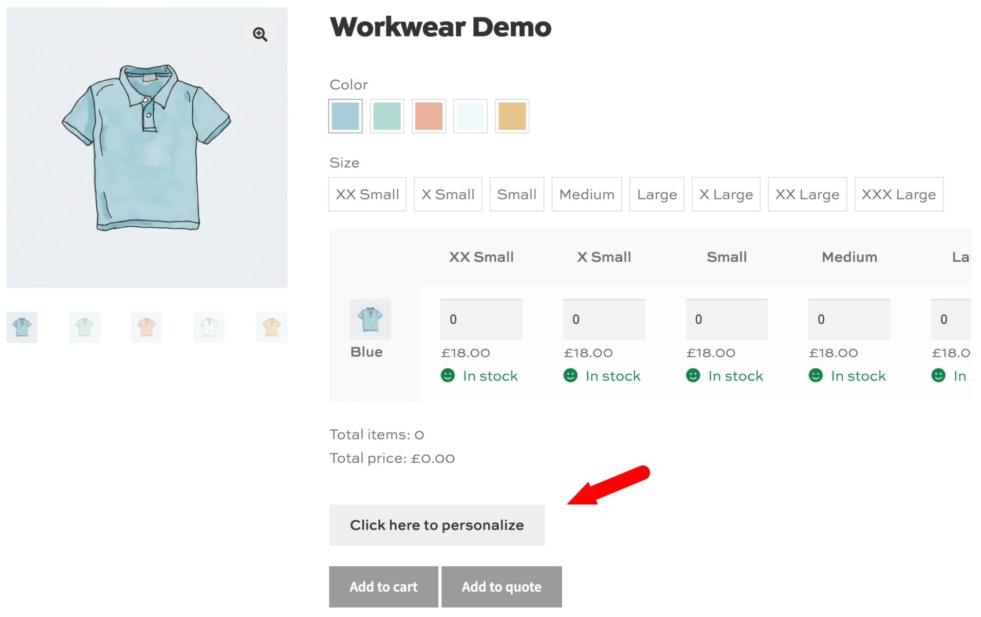 Personalize button to display add-on fields in a modal window