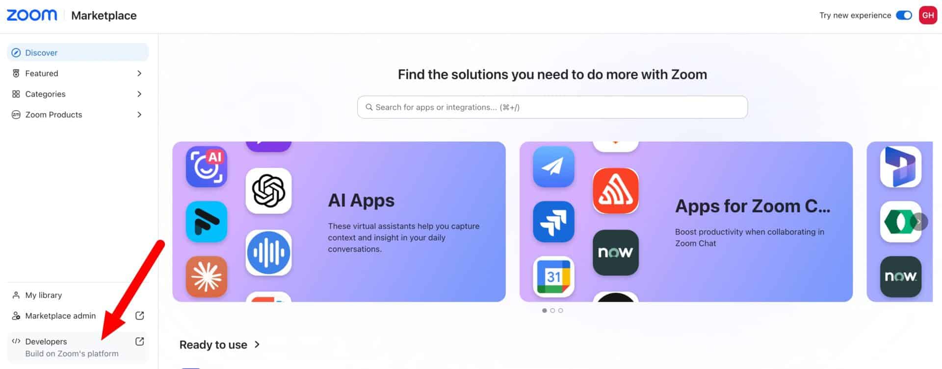 Zoom Developers link
