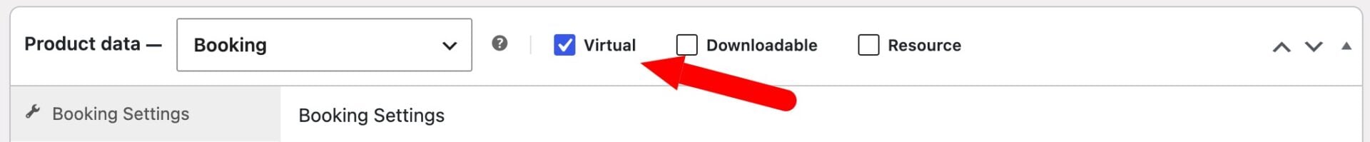 Virtual setting for bookable products in WooCommerce