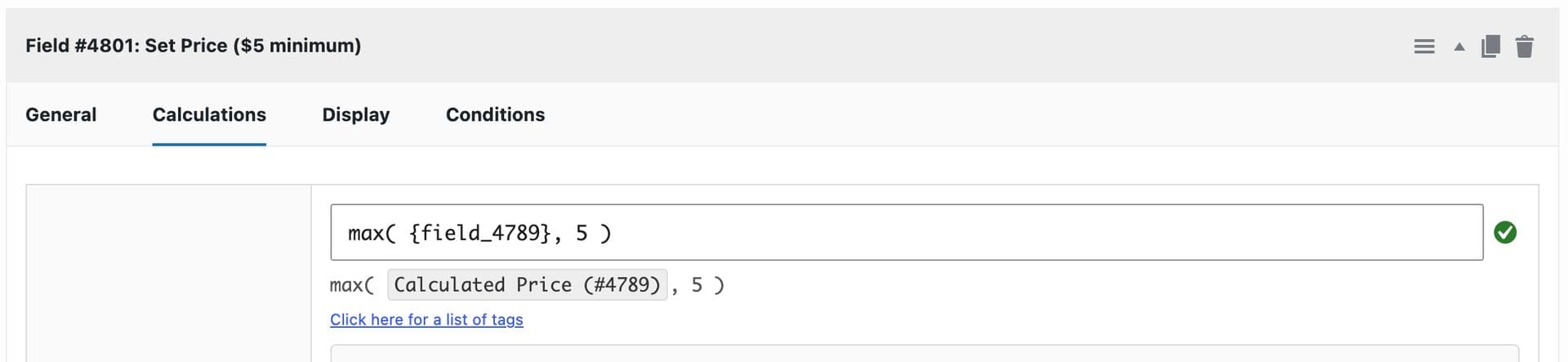 Set the minimum product price using an add-on calculation field
