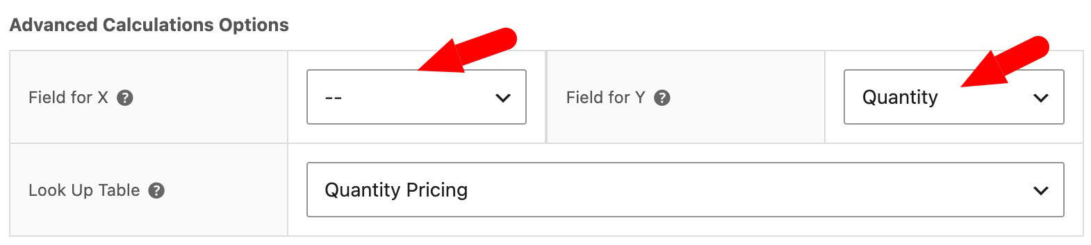 Setting for a single column lookup table