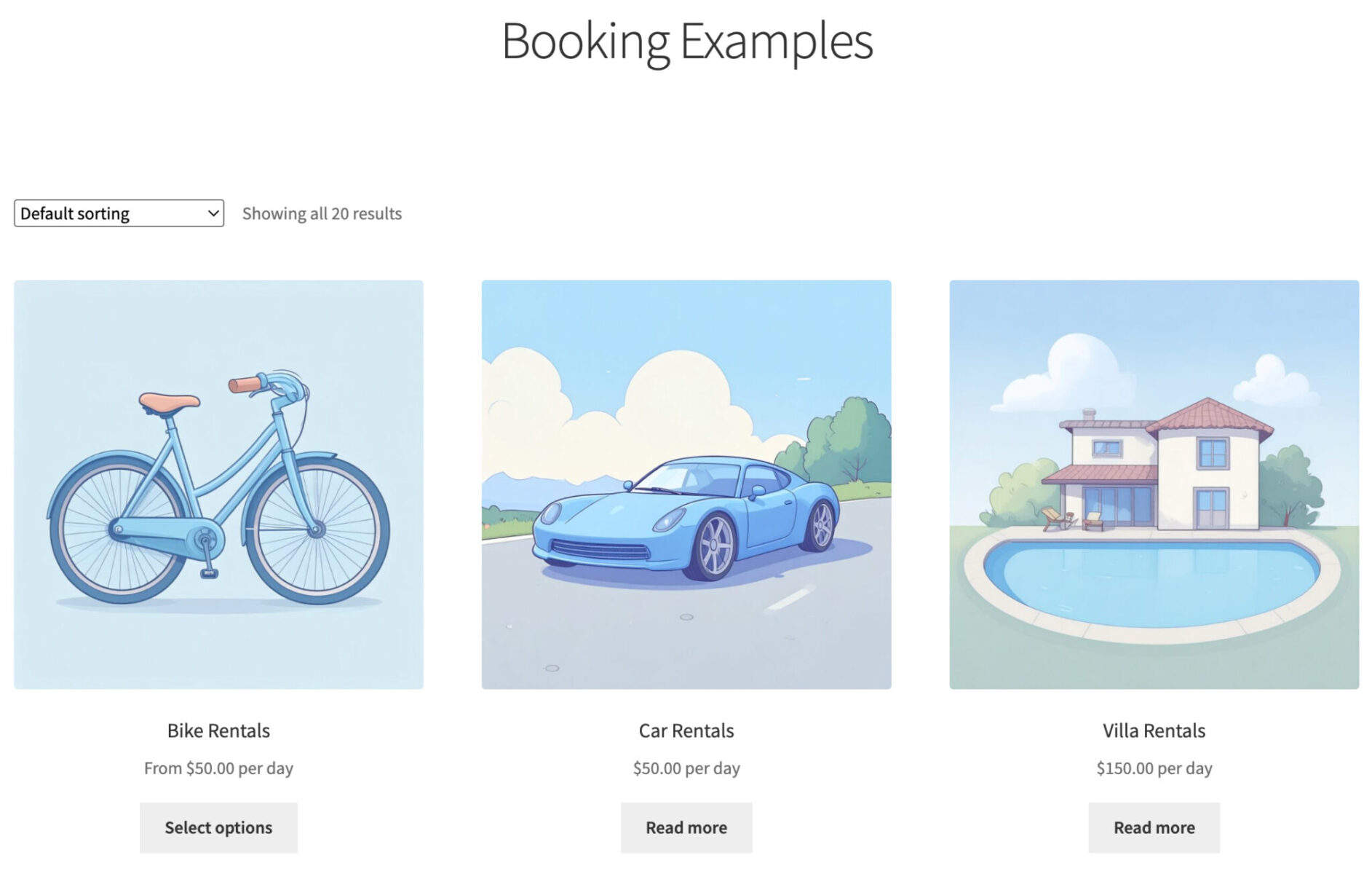 Bookings for WooCommerce used for all kinds of rentals and hire products